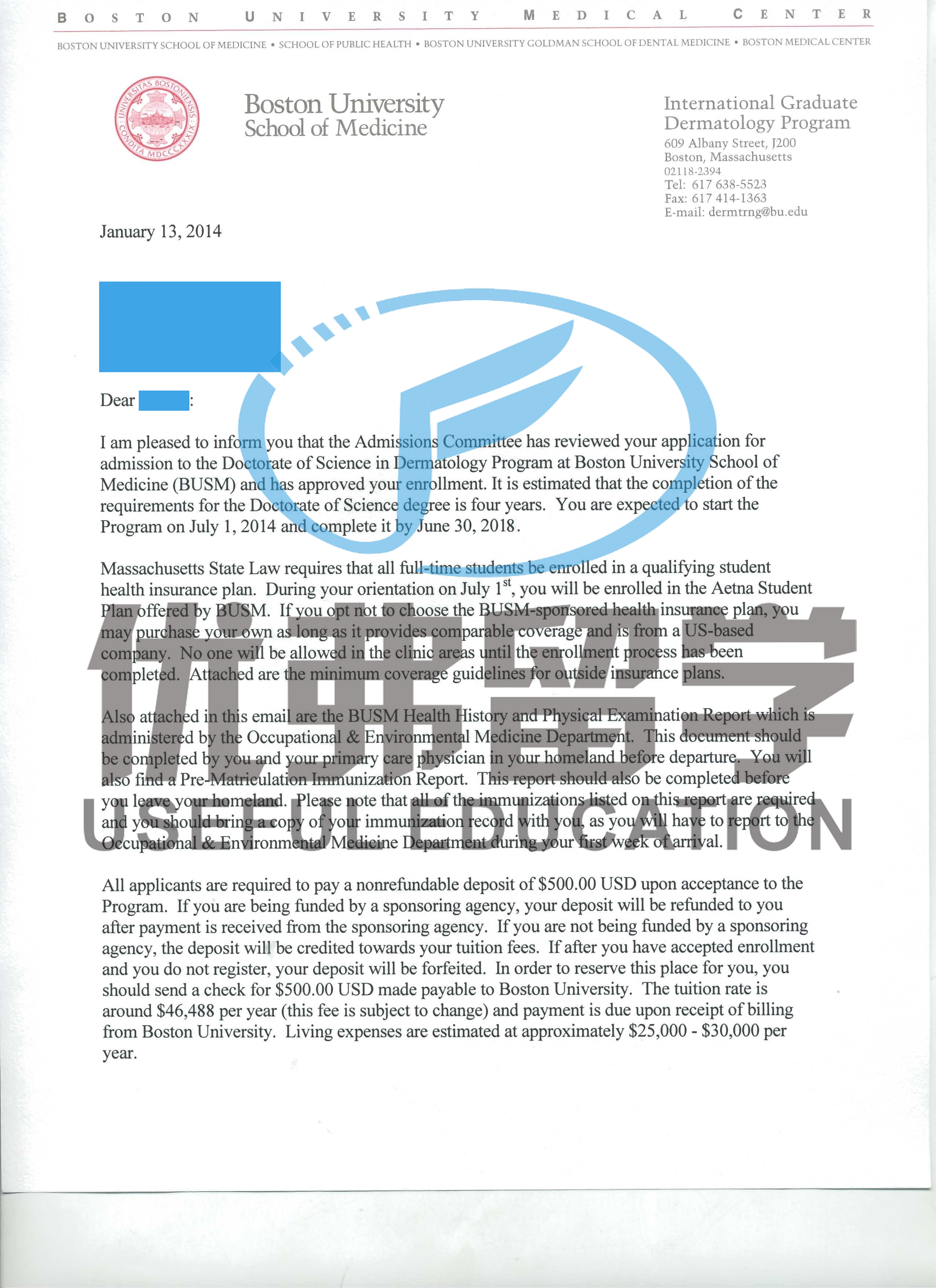 波士顿大学OFFER 波士顿大学OFFER