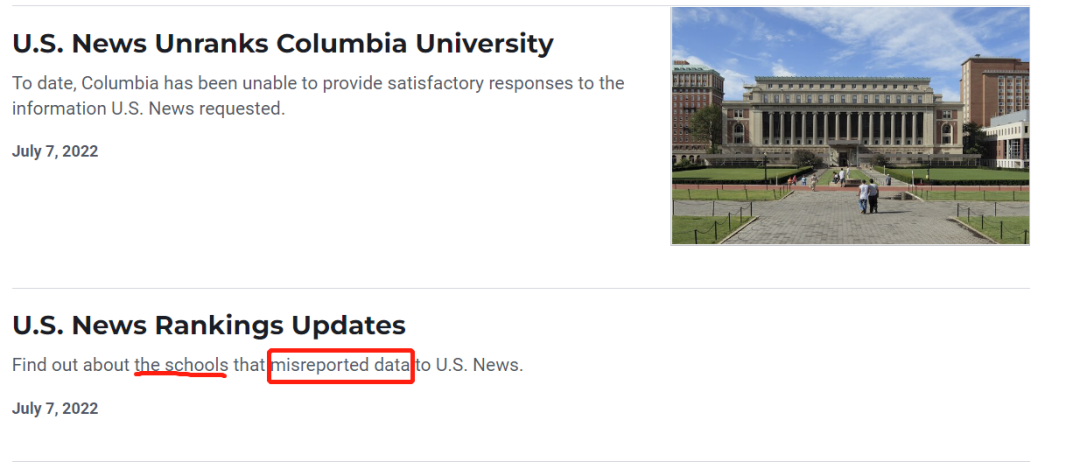 哥伦比亚大学退出U.S.News之后，这9所美国学校也连连暴雷！