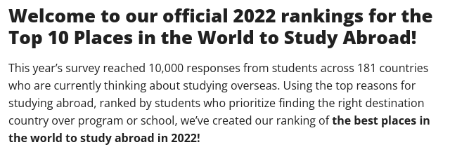 2022全球十佳留学地！澳洲第一？美国第四？