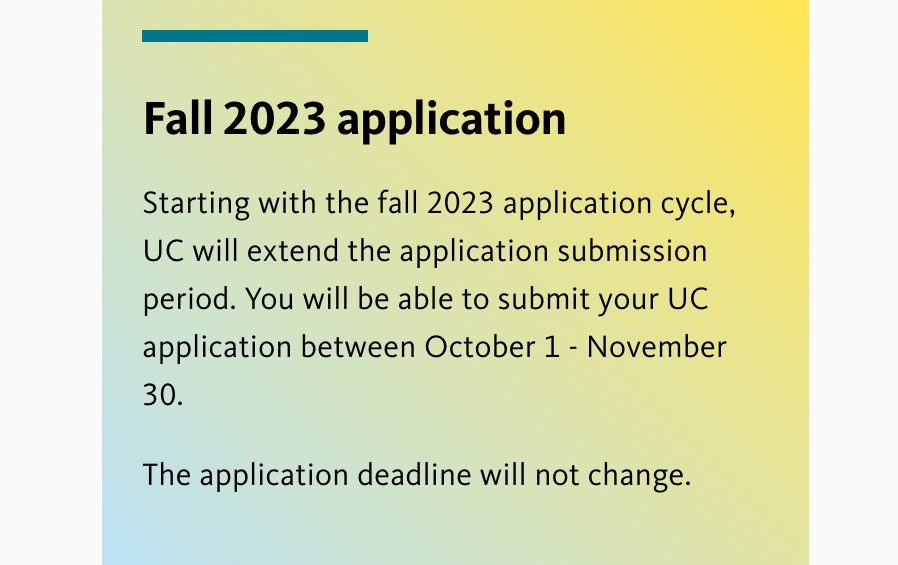 UC系大学将在10月1日开放2023年申请，文书准备好了吗？