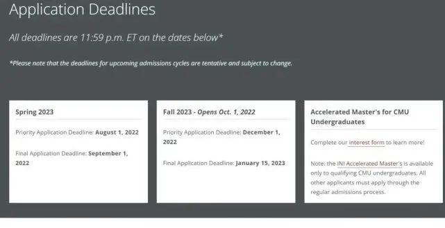2023Fall美国硕士项目申请开放及截止日期汇总！