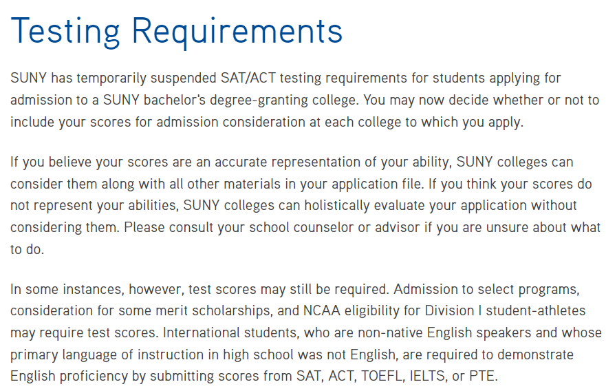 纽约州立大学官宣不再要求学生提交SAT或ACT成绩
