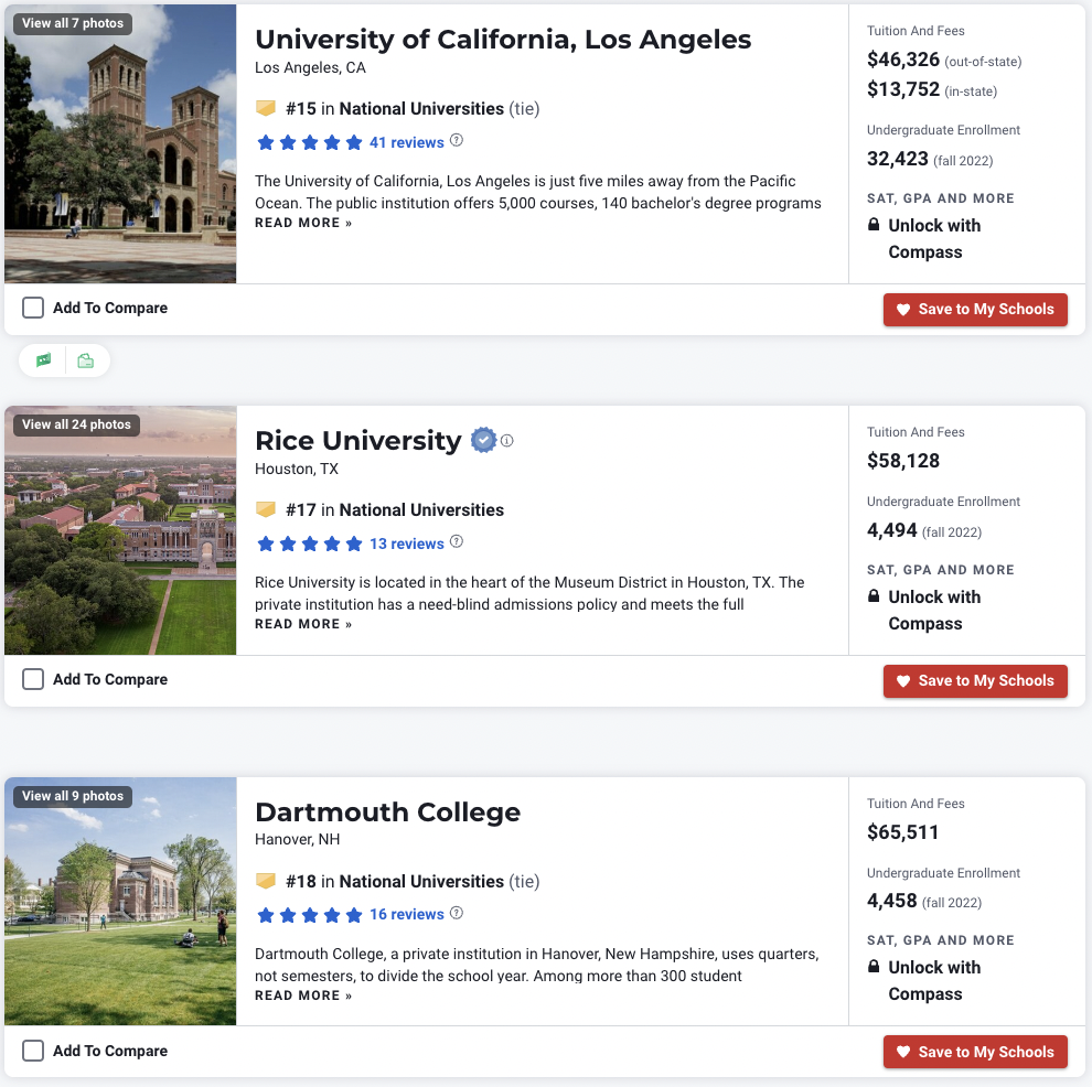 2024U.S.News全美最佳大学排名
