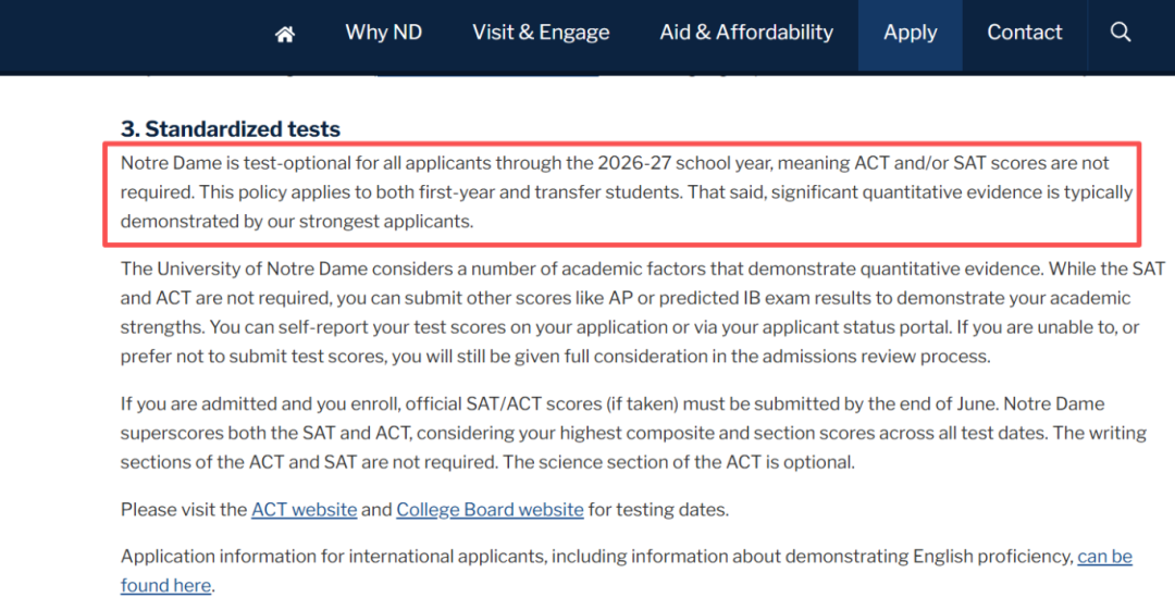 圣母大学继续标化可选 圣母大学继续标化可选