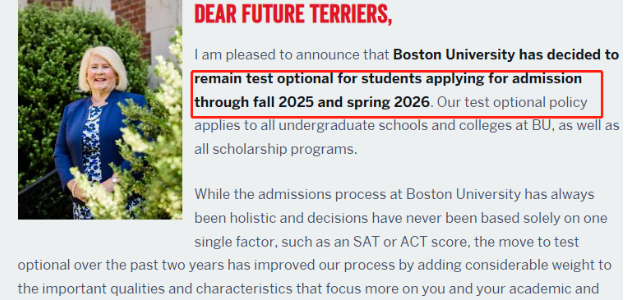 官宣！波士顿大学标化考试采取可选政策