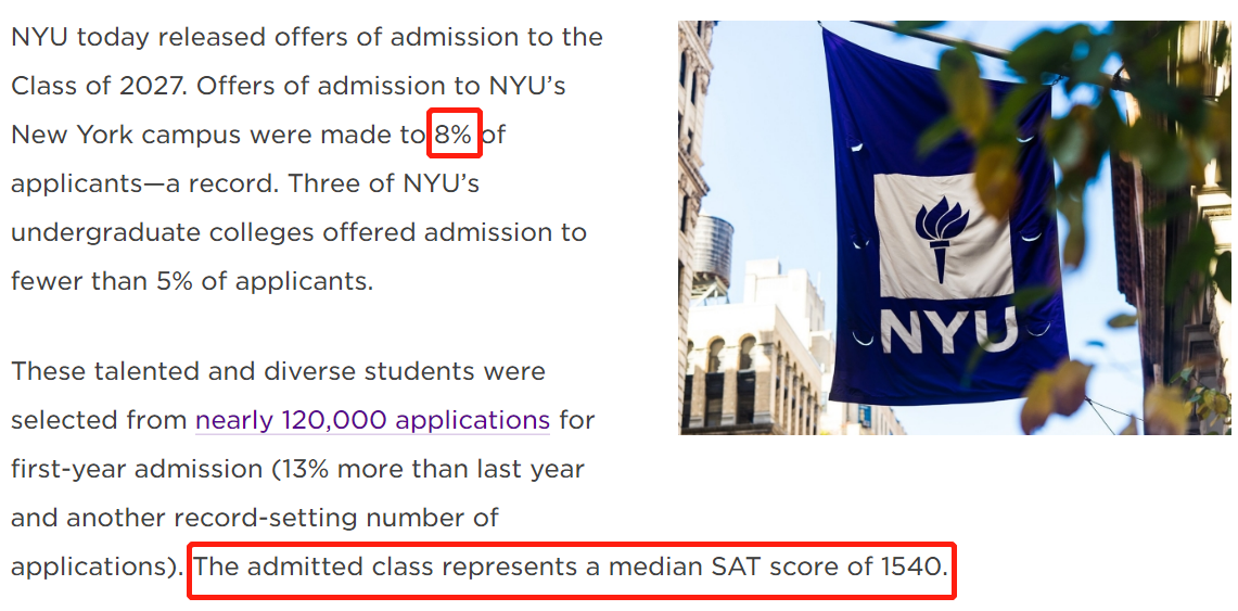 美国本科申请，范德堡大学总录46人，纽约大学录取惨烈！