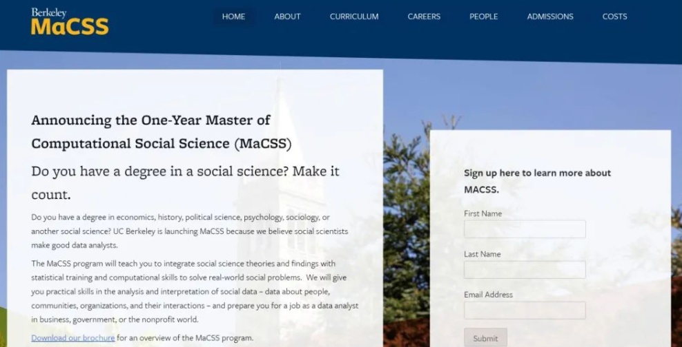 新！加州大学伯克利分校新开设计算社会科学硕士专业！